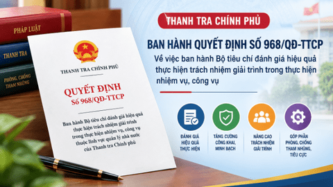 Thanh tra Chính phủ ban hành Bộ tiêu chí đánh giá hiệu quả thực hiện trách nhiệm giải trình trong thực hiện nhiệm vụ, công vụ